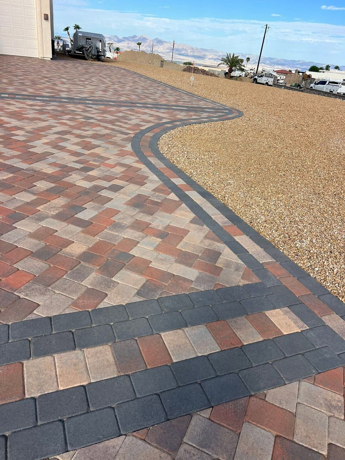 Antique Cobble Driveway by Havasu Pavers in Lake Havasu City
