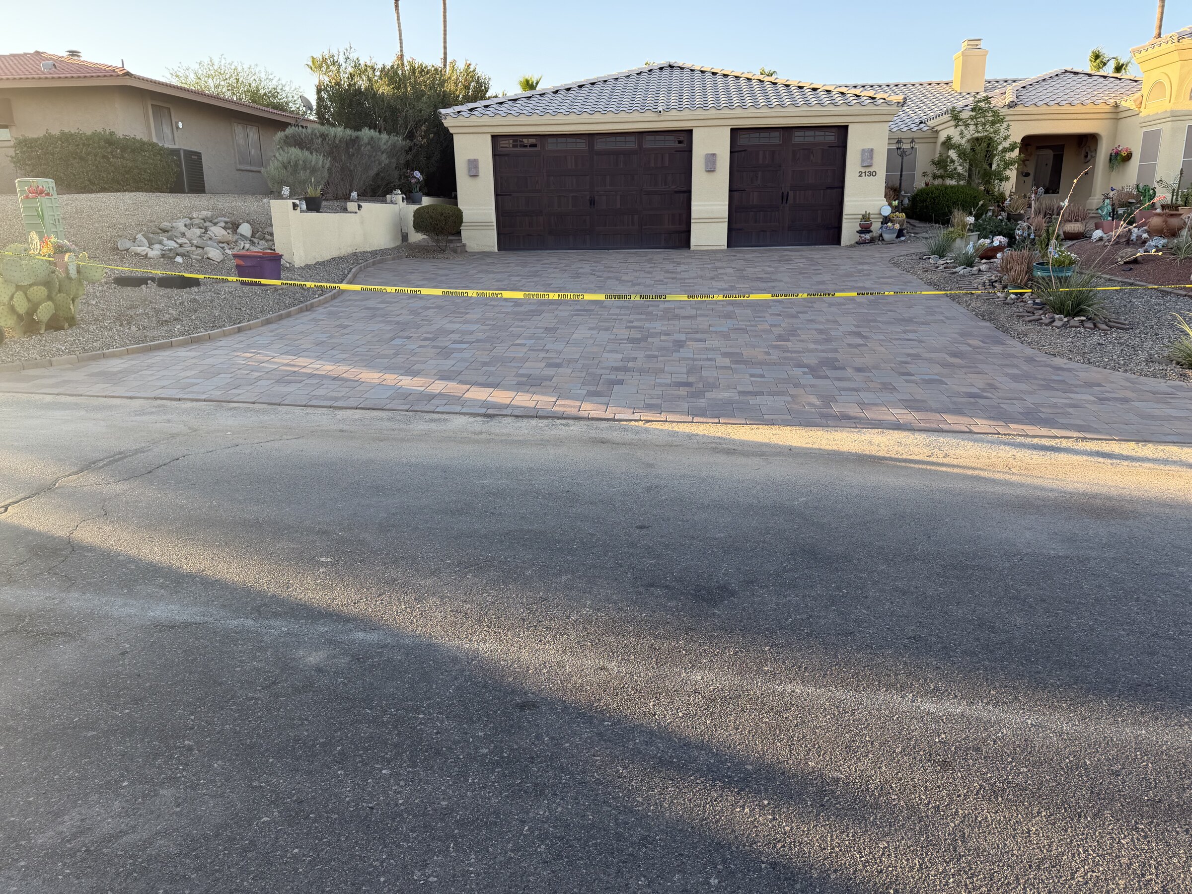 Curved Paver Driveway & Entry by Havasu Pavers in Lake Havasu City