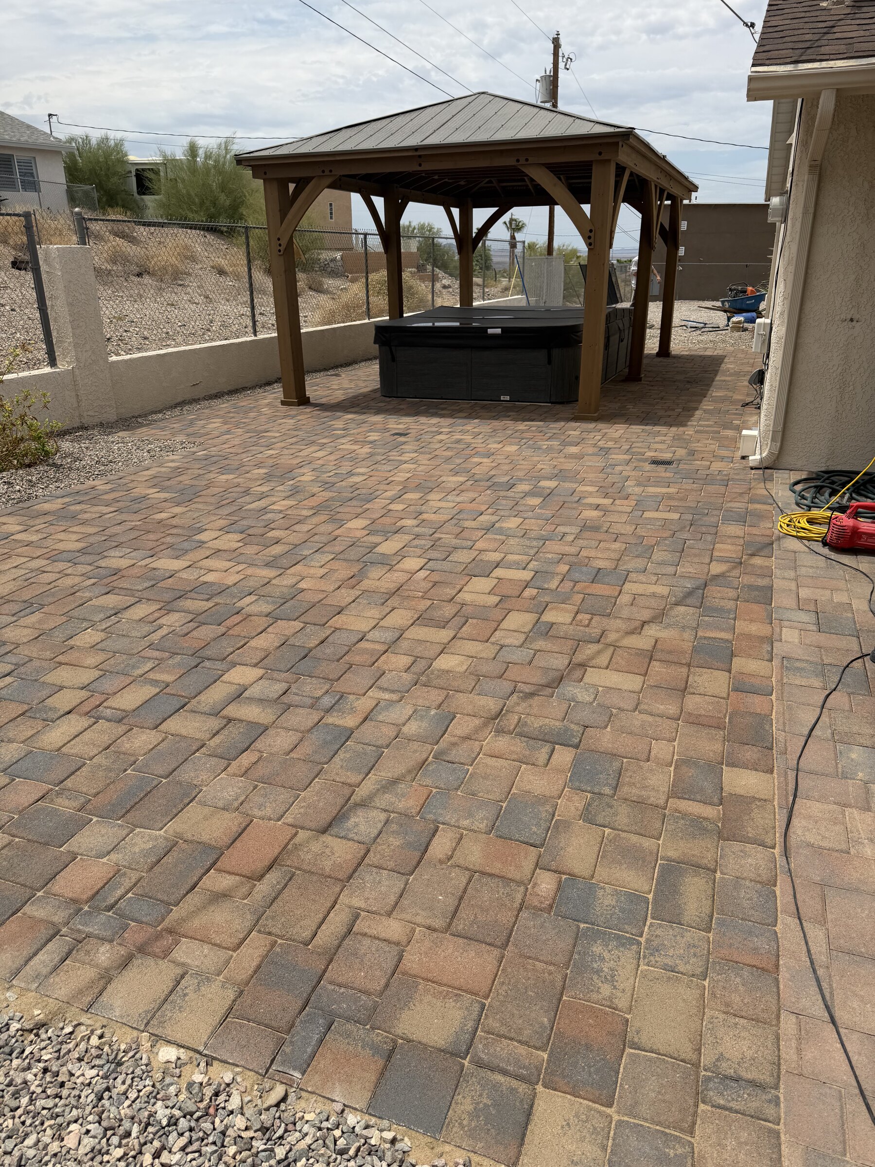 Gazebo & Spa Paver Patio by Havasu Pavers in Lake Havasu City