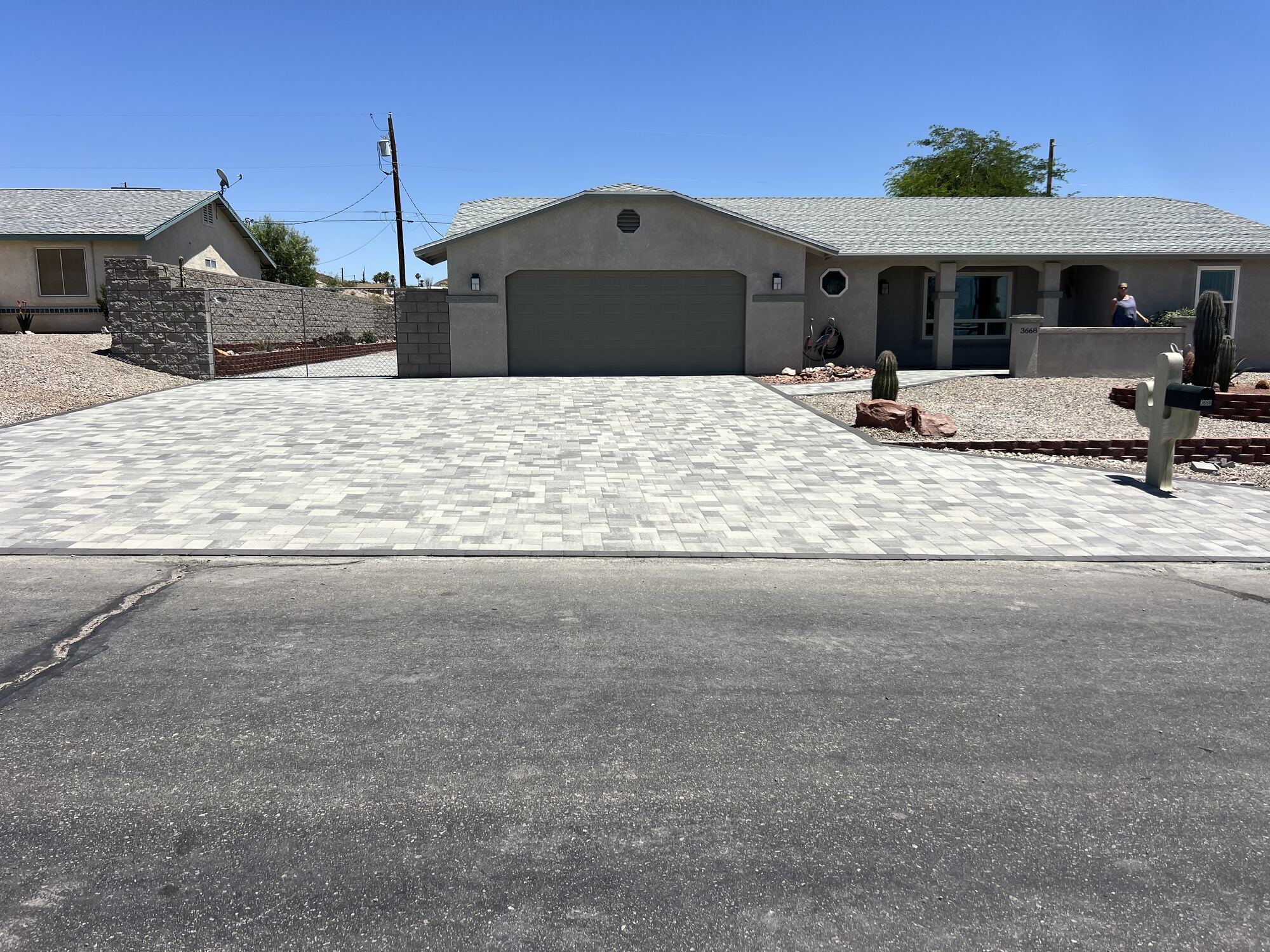 Grey Paver Driveway & Pool Deck by Havasu Pavers in Lake Havasu City
