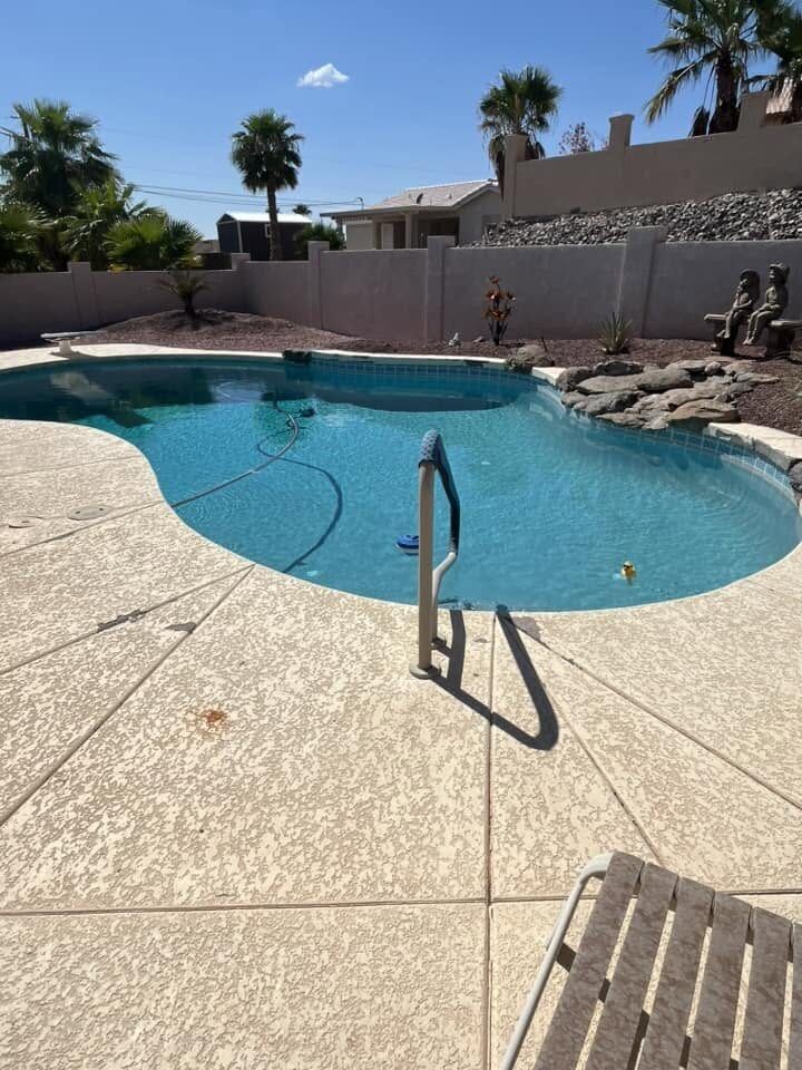 Pool Deck Before & After by Havasu Pavers in Lake Havasu City
