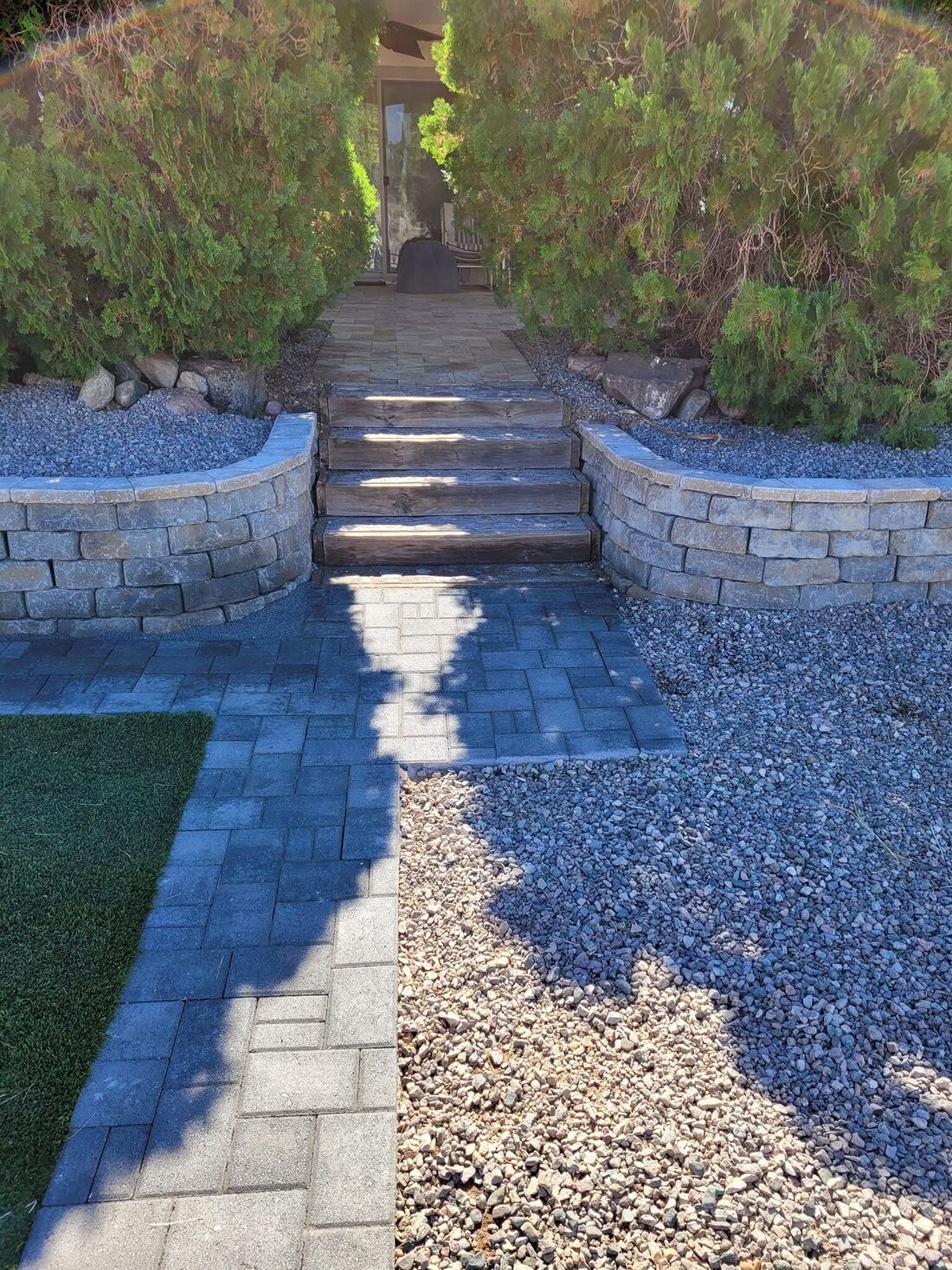 Irrigation project by Havasu Pavers in Lake Havasu City — Planting along a paver walkway