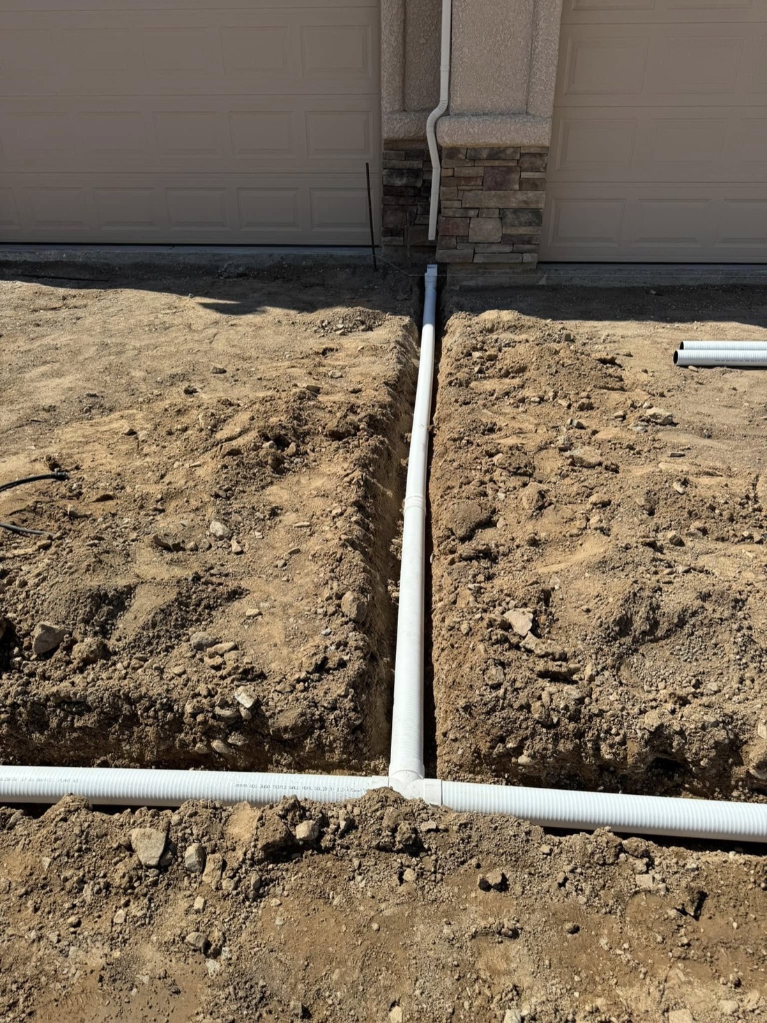 Irrigation project by Havasu Pavers in Lake Havasu City — Irrigation & drainage lines run in before backfill